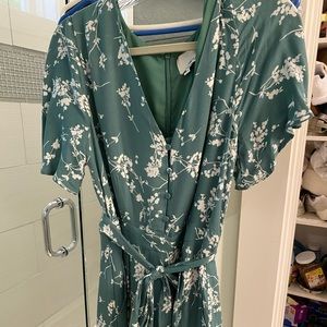 Green and White Romper from Anthropology